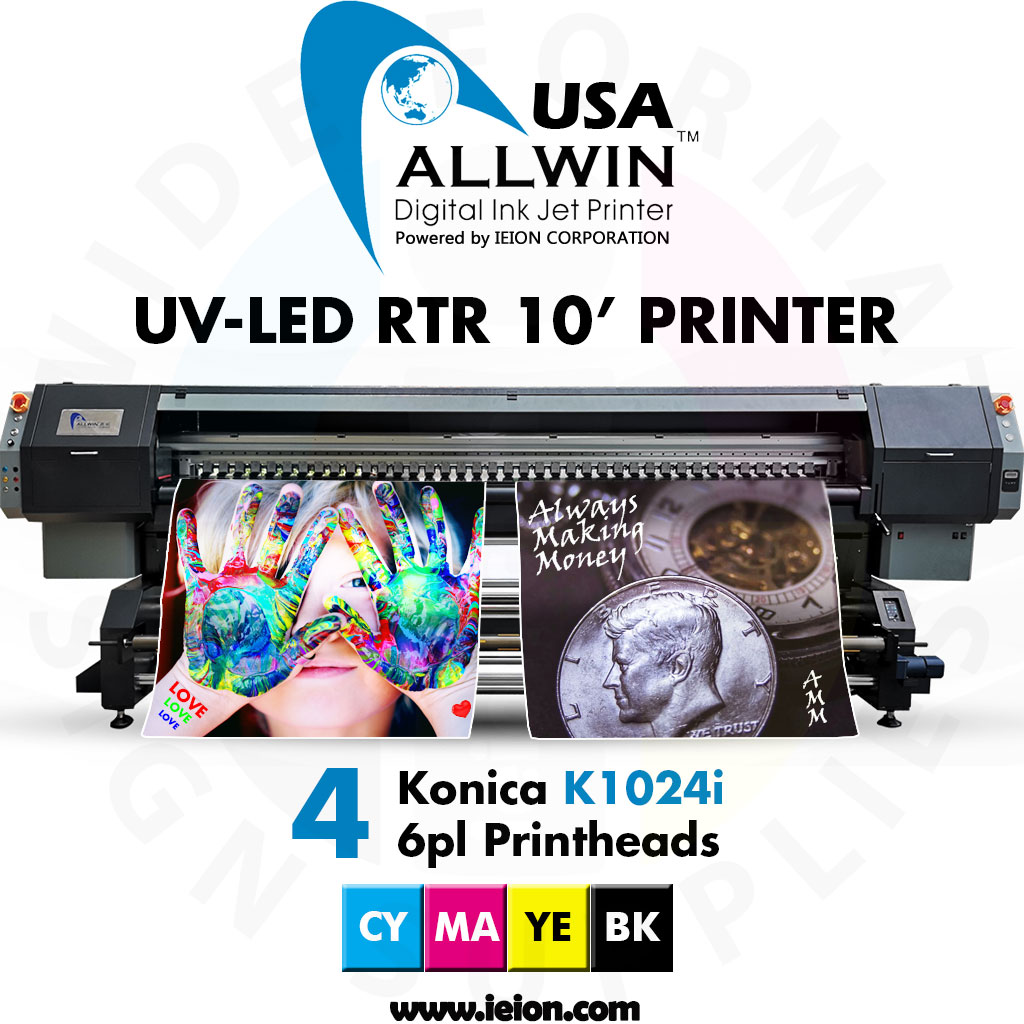 Allwin UV-LED RTR 10' Printer K1024i 6pl 4H
