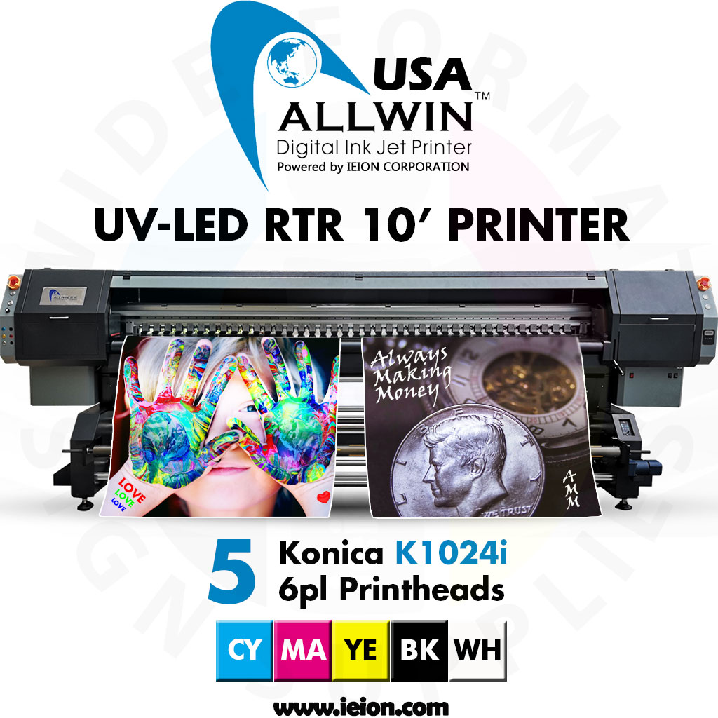 Allwin UV-LED RTR 10' Printer K1024i 6pl 5H
