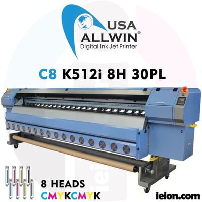Allwin C8 K512i 8H 30PL Low Solvent Printer