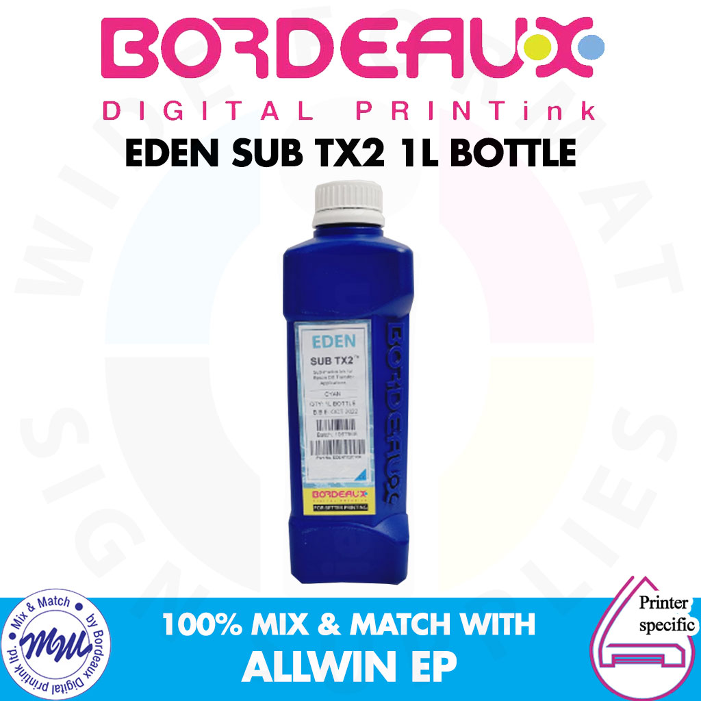 Bordeaux Eden SUB TX2 Ink 1 Liter Bottle