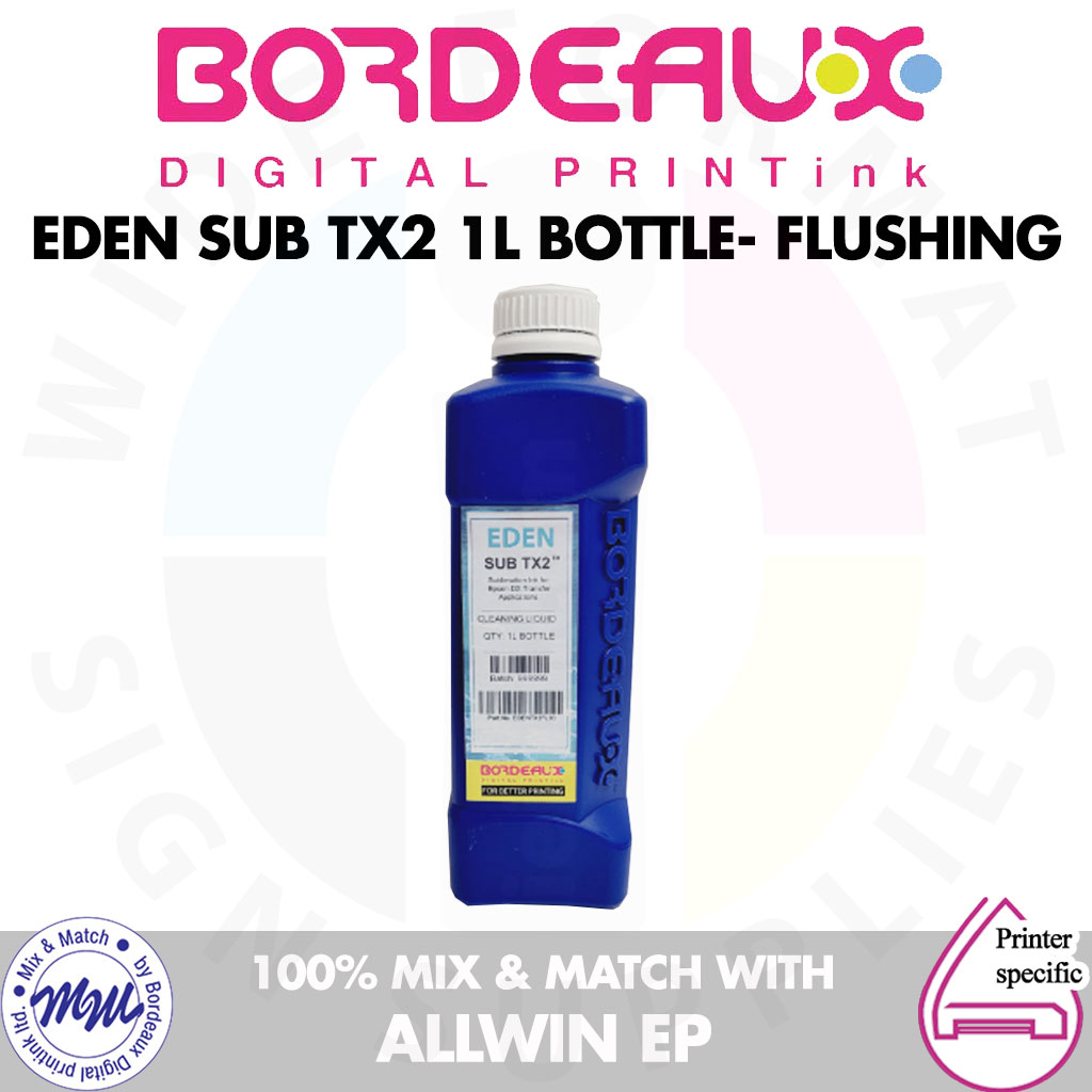 Bordeaux Eden SUB TX2 Ink 1 Liter Bottle-Flushing