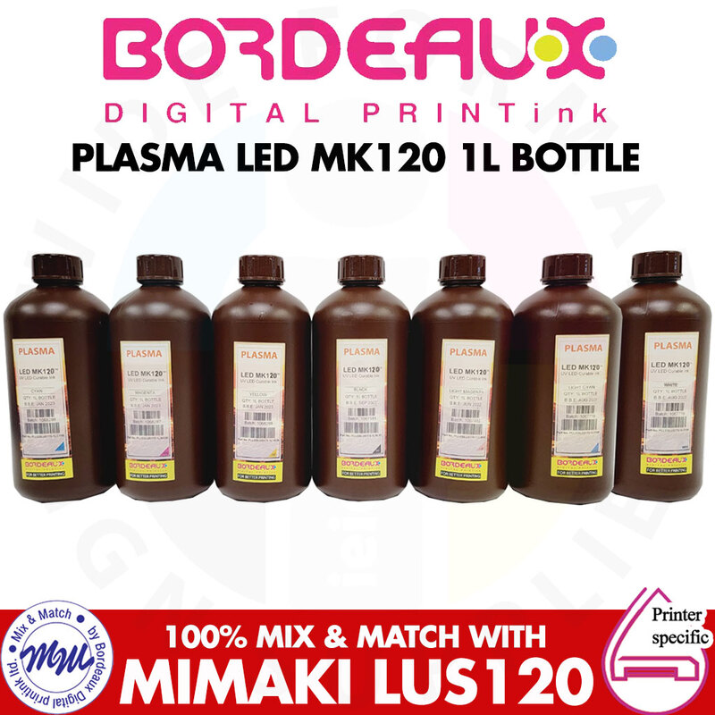 Bordeaux MK-120 Plasma LED UV Ink 1L Bottle