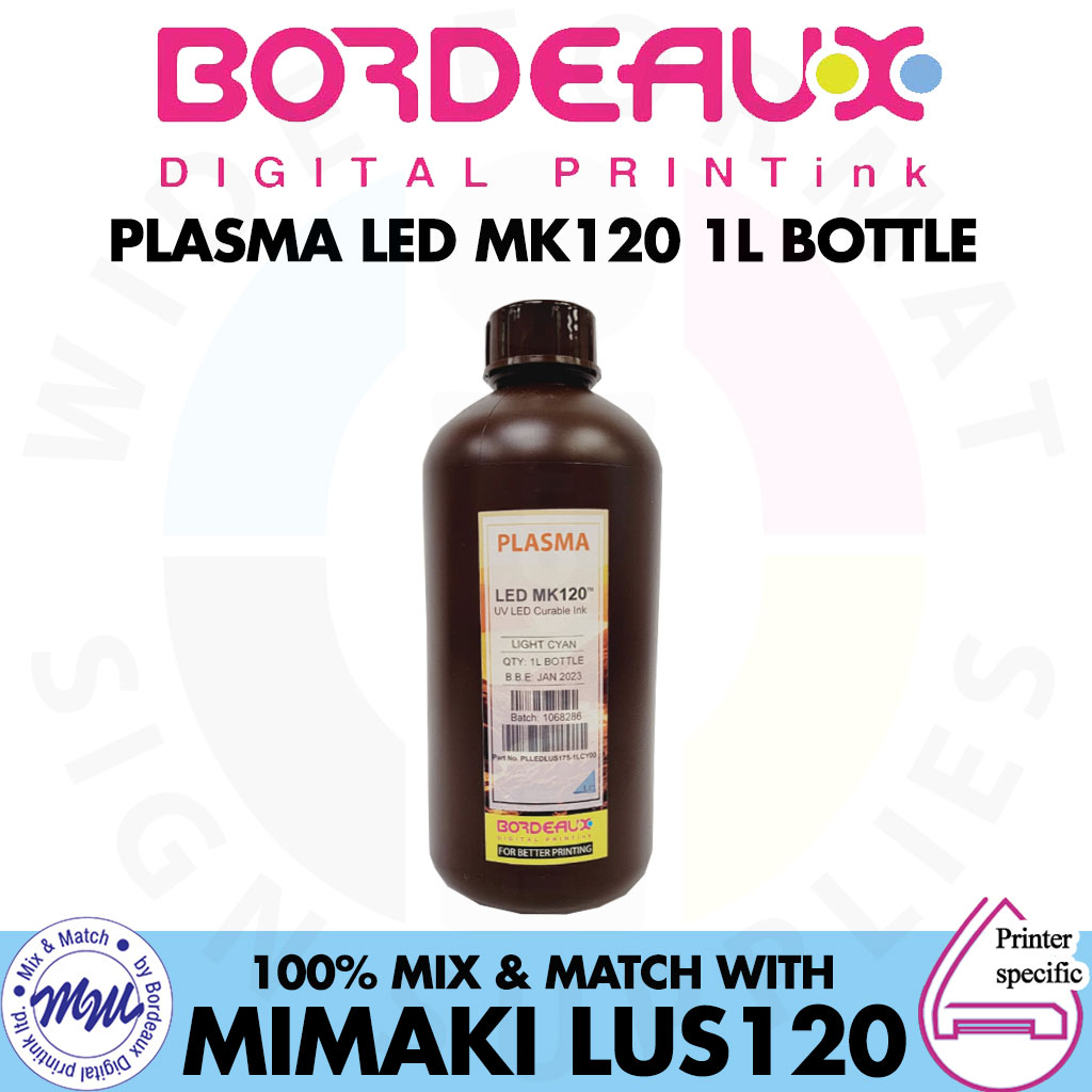 Bordeaux MK-120 Plasma LED UV Ink 1L Bottle