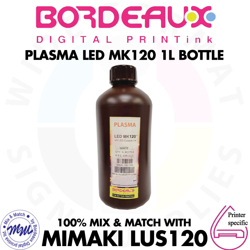 Bordeaux MK-120 Plasma LED UV Ink 1L Bottle