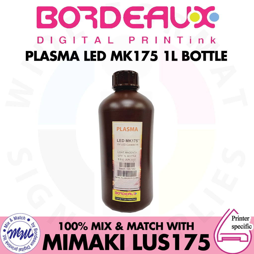 Bordeaux MK-175 LED UV Ink 1L Bottle