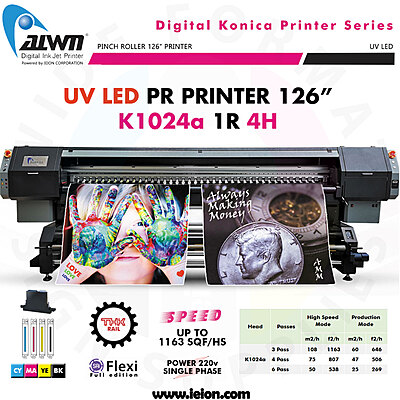 Allwin UV-LED PR Printer 126" K1024a 1R 4H