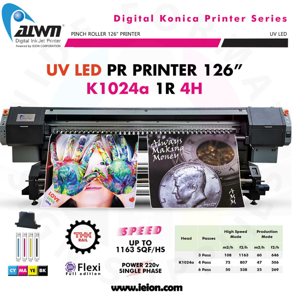 Allwin UV-LED PR Printer 126" K1024a 1R 4H