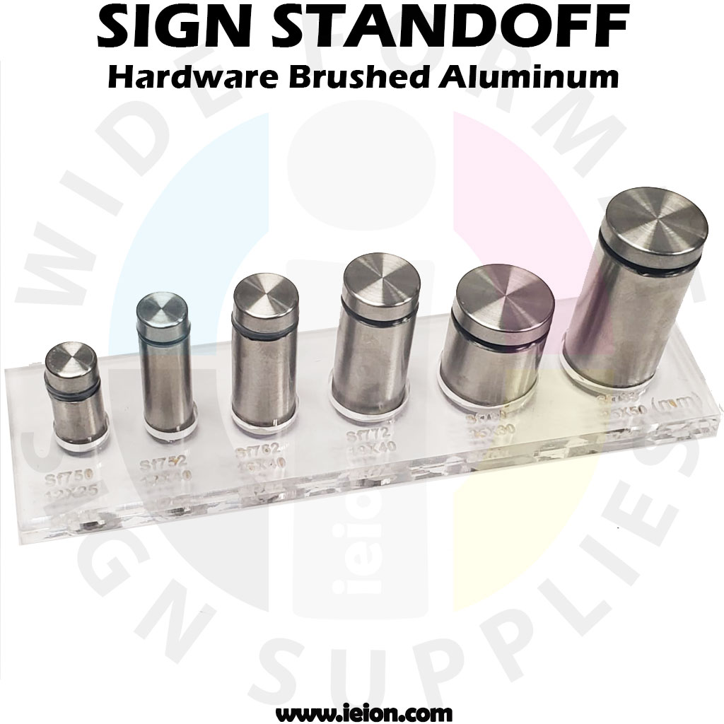 Sign Standoff Hardware Brushed Aluminum
