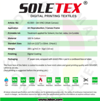 Soletex DA VINCI (Matt Canvas) 122"x55yds Soletex DA VINCI (Matt Canvas) 122"x55yds