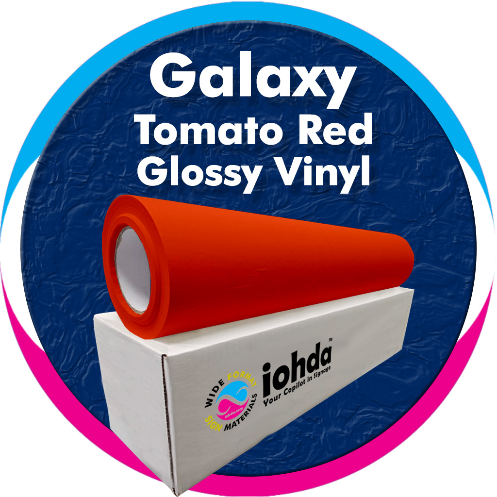 iohda Galaxy Tomato Red Glossy Vinyl 24 in x 150 ft