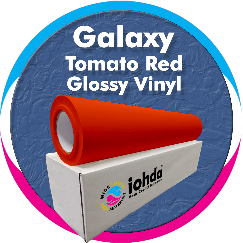iohda Galaxy Tomato Red Glossy Vinyl 24 in x 150 ft