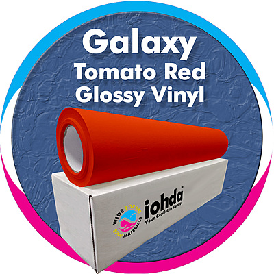 iohda Galaxy Tomato Red Glossy Vinyl 24 in x 150 ft
