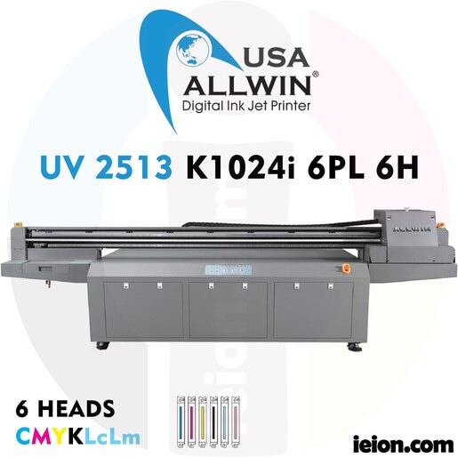 Allwin UV LED Flatbed 2513 K1024i 6PL 6H Printer Allwin UV LED Flatbed 2513 K1024i 6PL 6H Printer