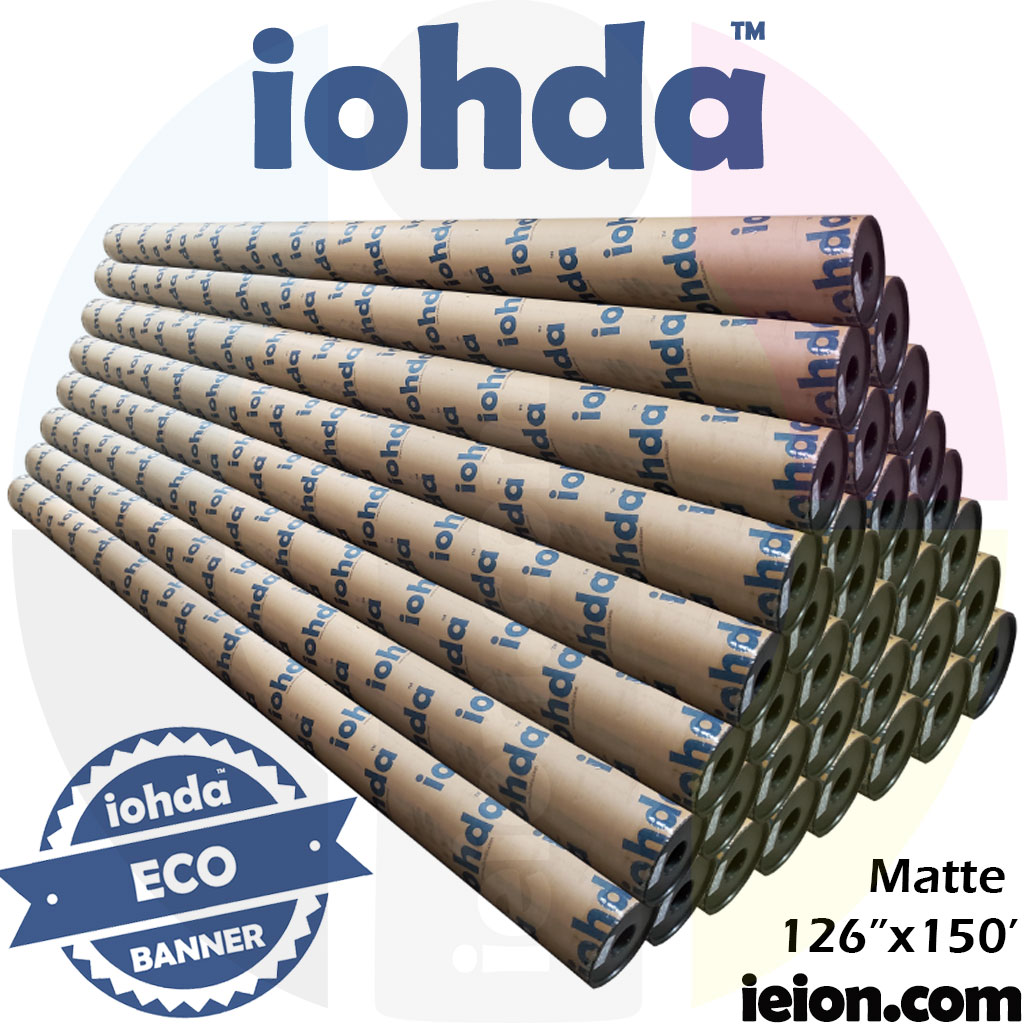 iohda ECO 10oz banner hot lam black back,Hard tube package
