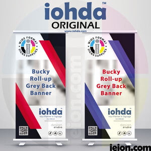 iohda Bucky Roll Up Banner Grey Back 36"x100'