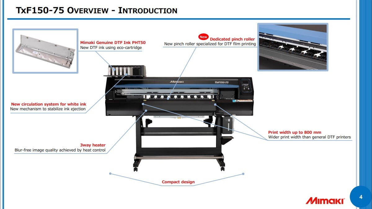 Mimaki TXF150-75 DTF printer - All Print Head